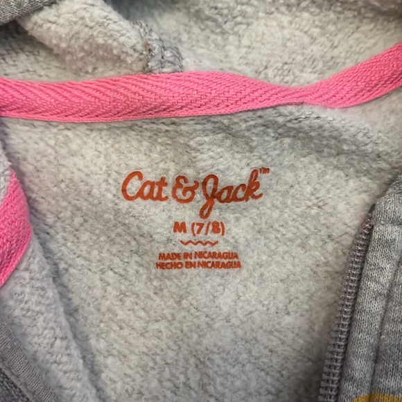 Cat & Jack  girls Sz 7/8  full zip light weight sweat shirt - Picture 2 of 2